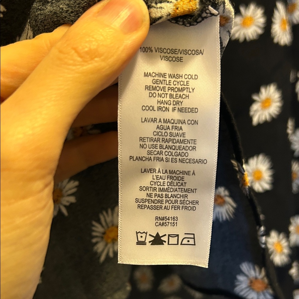 Calvin Klein Jeans Black Daisy Print Spaghetti Strap Dress - Size L, NWOT - Picture 8 of 14